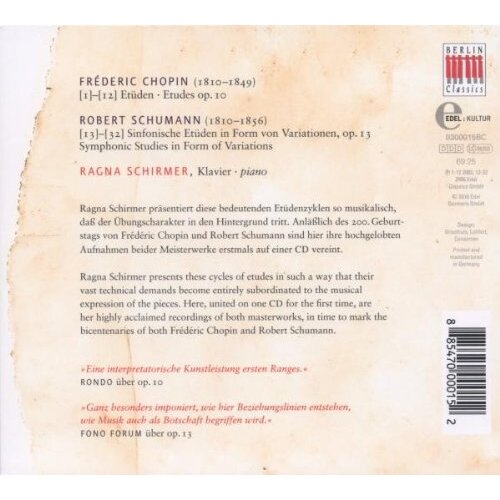 Berlin Classics Chopin & Schumann: EtÃ¼den; Ragna Schirmer