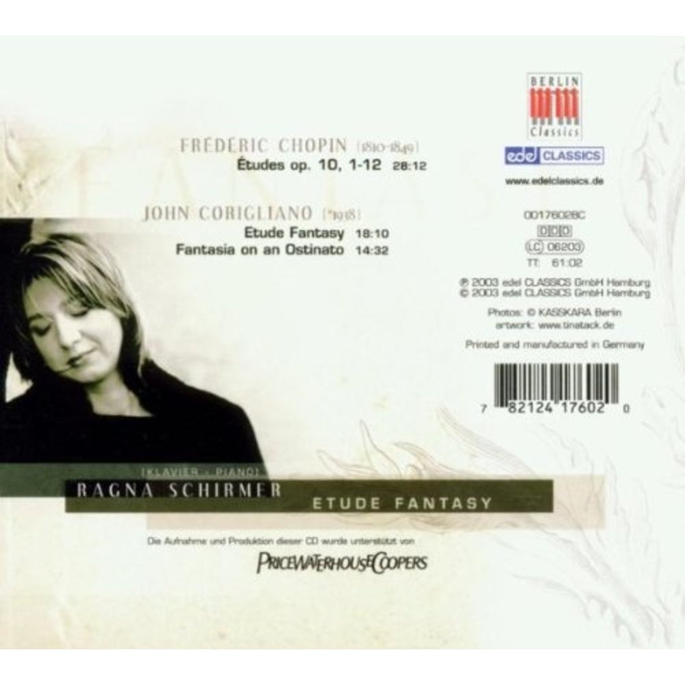 Berlin Classics Chopin & Corigliano: Etude Fantasy; Ragna Schirmer