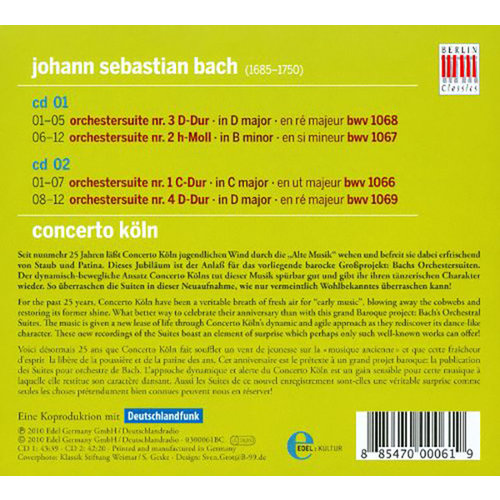Berlin Classics J.S. Bach: The Orchestral Suites; Concerto Köln (2CD)
