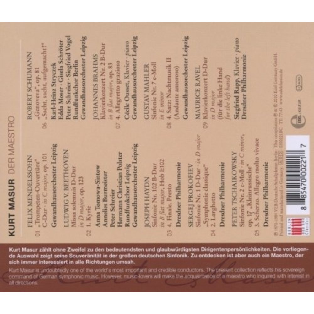 Berlin Classics Kurt Masur-The Maestro