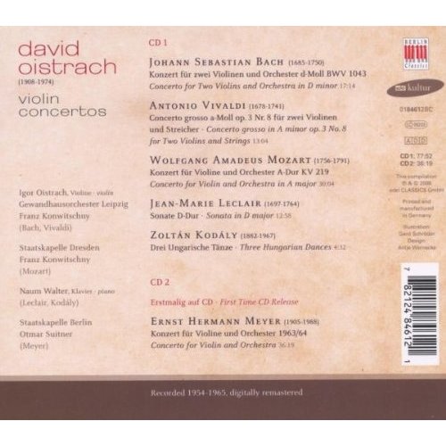 Berlin Classics Violinkonzerte; David Oistrak