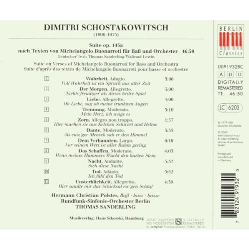 Berlin Classics Schostakowitsch, D., Suite Op.145a