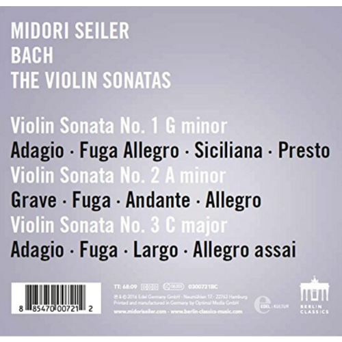 Berlin Classics Seiler,Midori;Bach:Solo Violin Sonatas