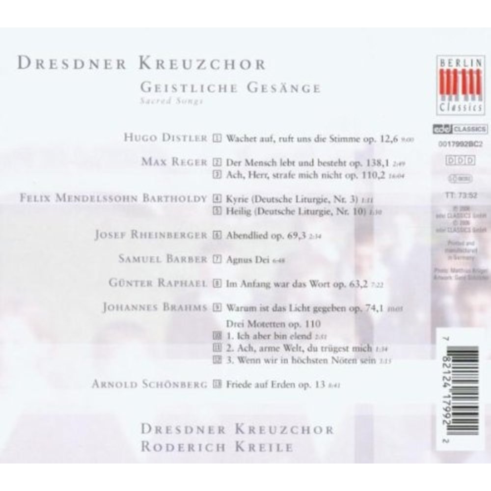 Berlin Classics Geistliche Gesänge / Sacred Songs; Dresdner Kreuzchor