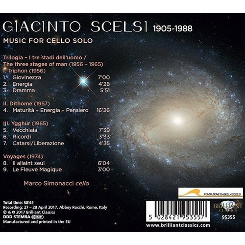 Brilliant Classics Scelsi: Music for Cello Solo - Marco Simonacci