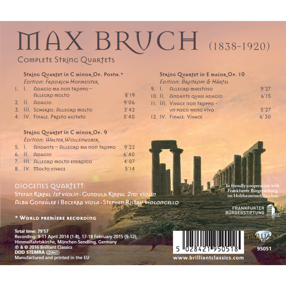 Brilliant Classics Bruch: String Quartets Op.9&10