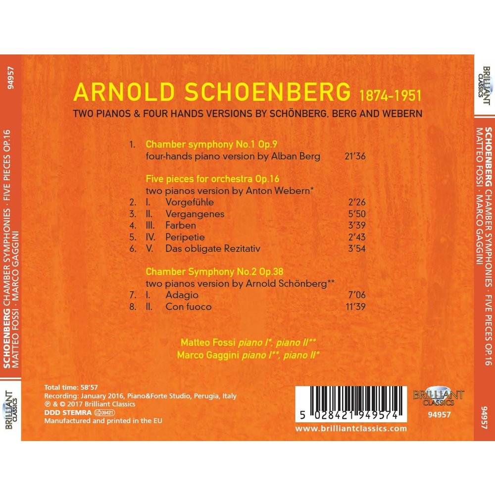 Brilliant Classics Schoenberg: Chamber Symphonies/Five Pieces
