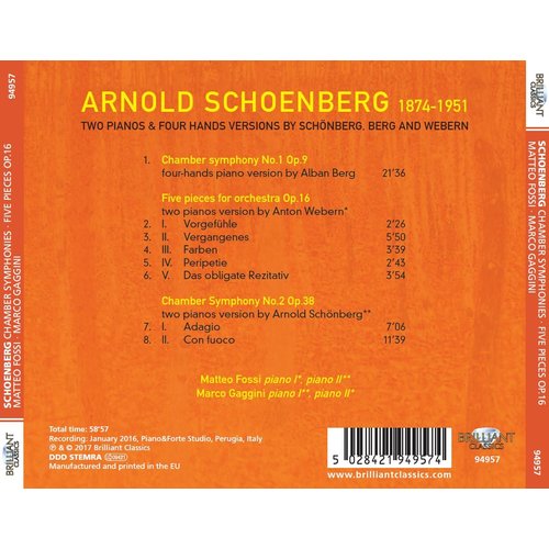 Brilliant Classics Schoenberg: Chamber Symphonies/Five Pieces