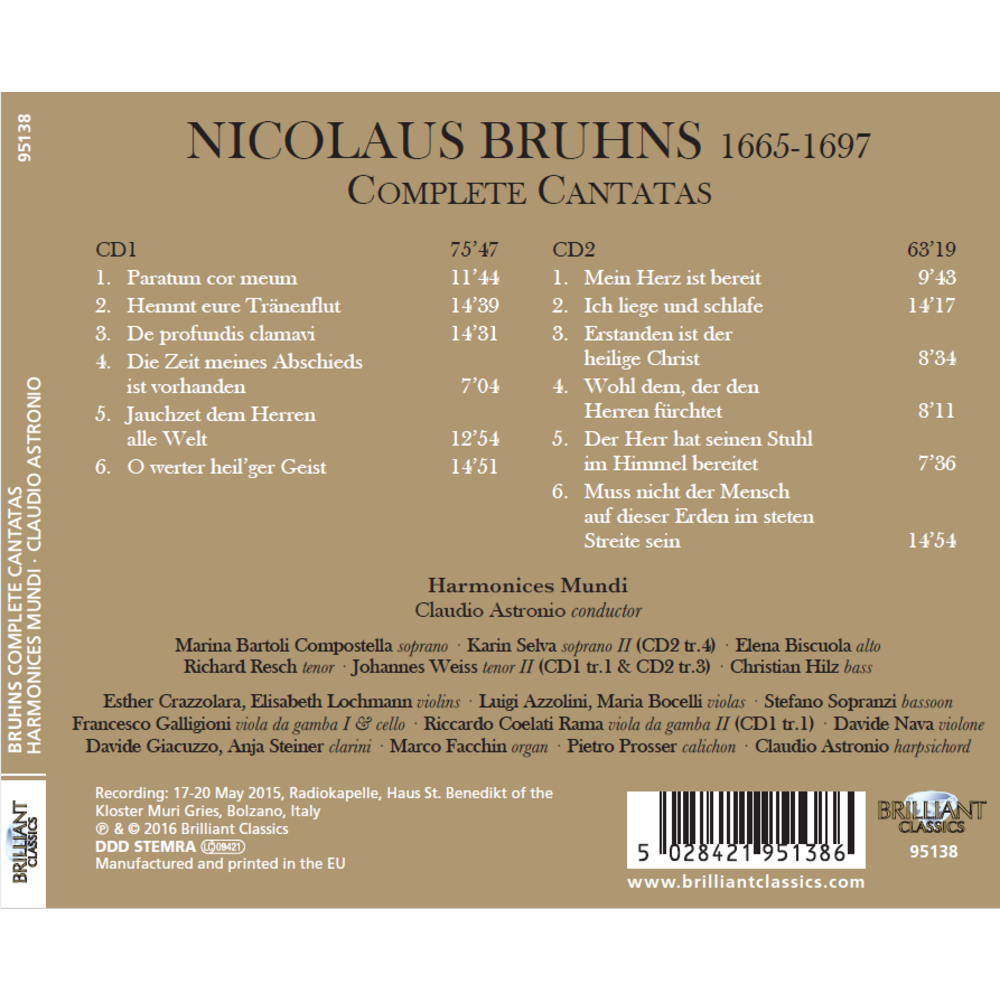 Brilliant Classics Bruhns: Complete Cantates