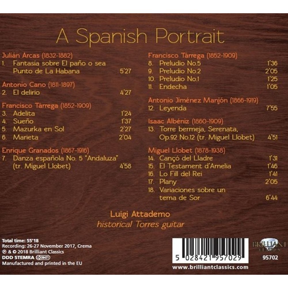 Brilliant Classics Llobet, Tarrega, Granados, Albeniz: A Spanish Portrait