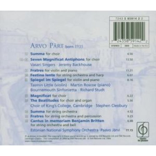 Erato/Warner Classics The Best Of Arvo Pärt