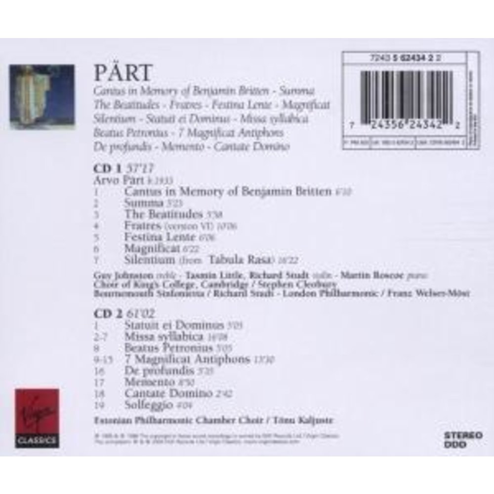 Erato/Warner Classics Arvo Part: Choral Works