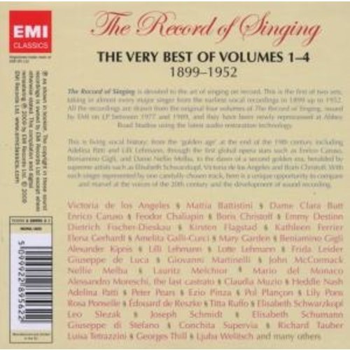 Erato/Warner Classics The Record Of Singing 1899-195
