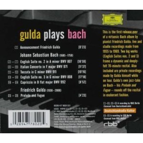 Deutsche Grammophon Gulda Plays Bach