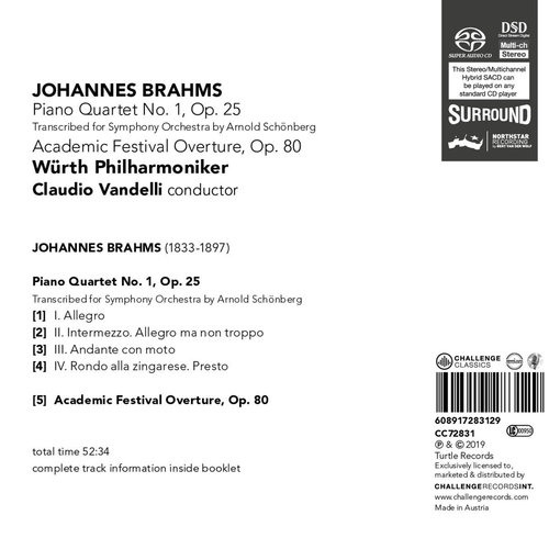Brahms: Piano Quartet No. 1, Op.25 - Academic Festival Overture, Op.80