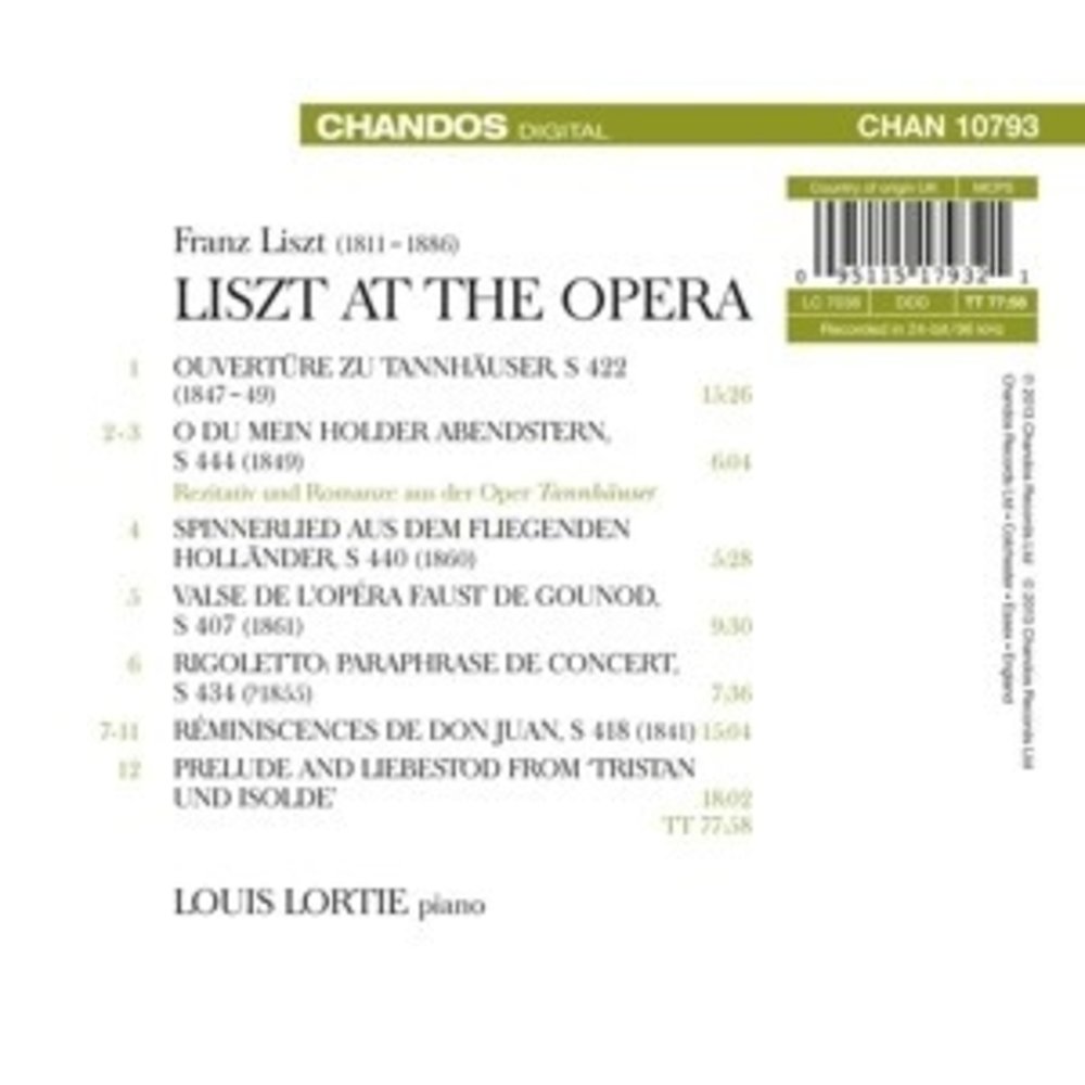 CHANDOS Liszt At The Opera