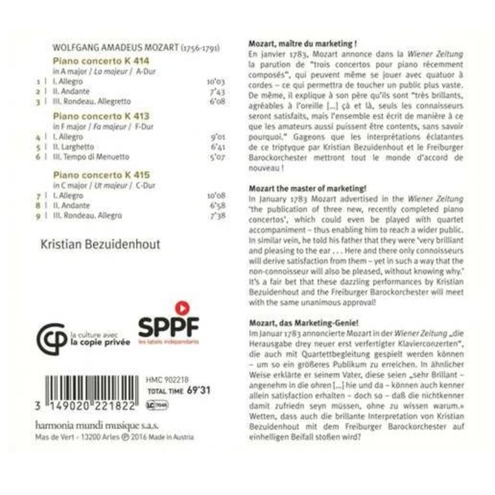 Harmonia Mundi Piano Concertos No.11-13