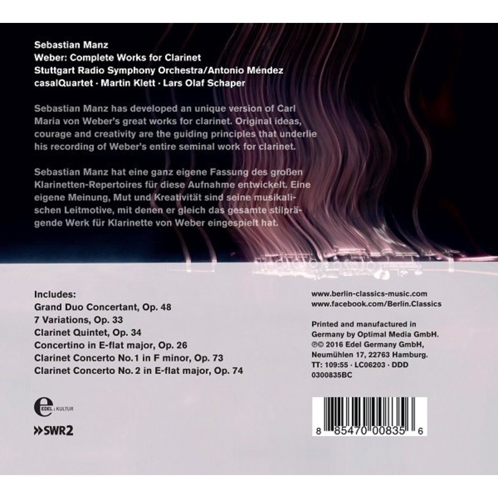 Berlin Classics Weber: Complete werken voor Klarinet - Sebastian Manz
