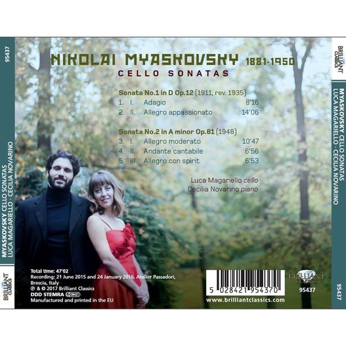 Brilliant Classics Myaskovsky: Cello Sonatas