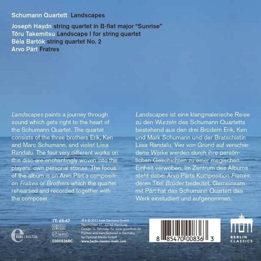 Berlin Classics Pärt, Bartók, Haydn, Takemitsu: Landscapes - Schumann Quartett