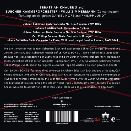 Berlin Classics Bach & Sons vol. 2 - Sebastian Knauer