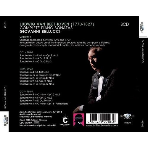 Brilliant Classics Beethoven: Complete Piano Sonatas Vol.1 - Giovanni Bellucci