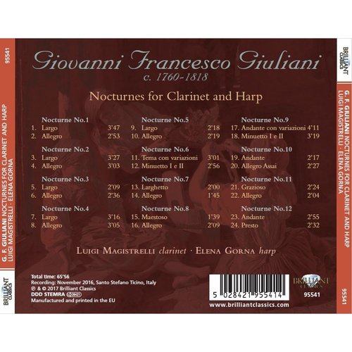 Brilliant Classics Giuliani: Nocturnes for Clarinet and Harp