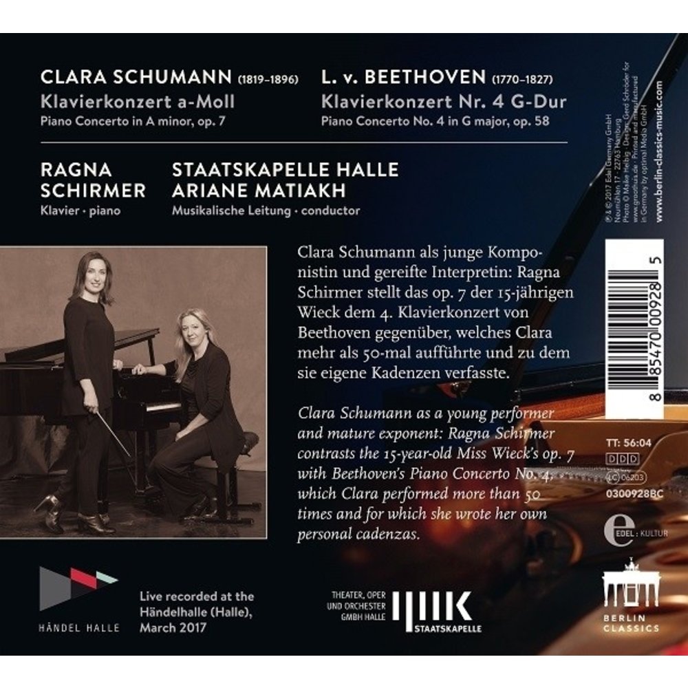 Berlin Classics Schumann & Beethoven: Clara - Ragna Schirmer