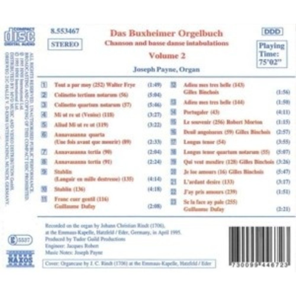 Naxos Das Buxheimer Orgelbuch Vol.2