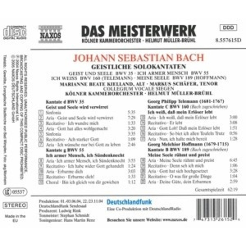 Naxos Sacred Cantatas For Alto