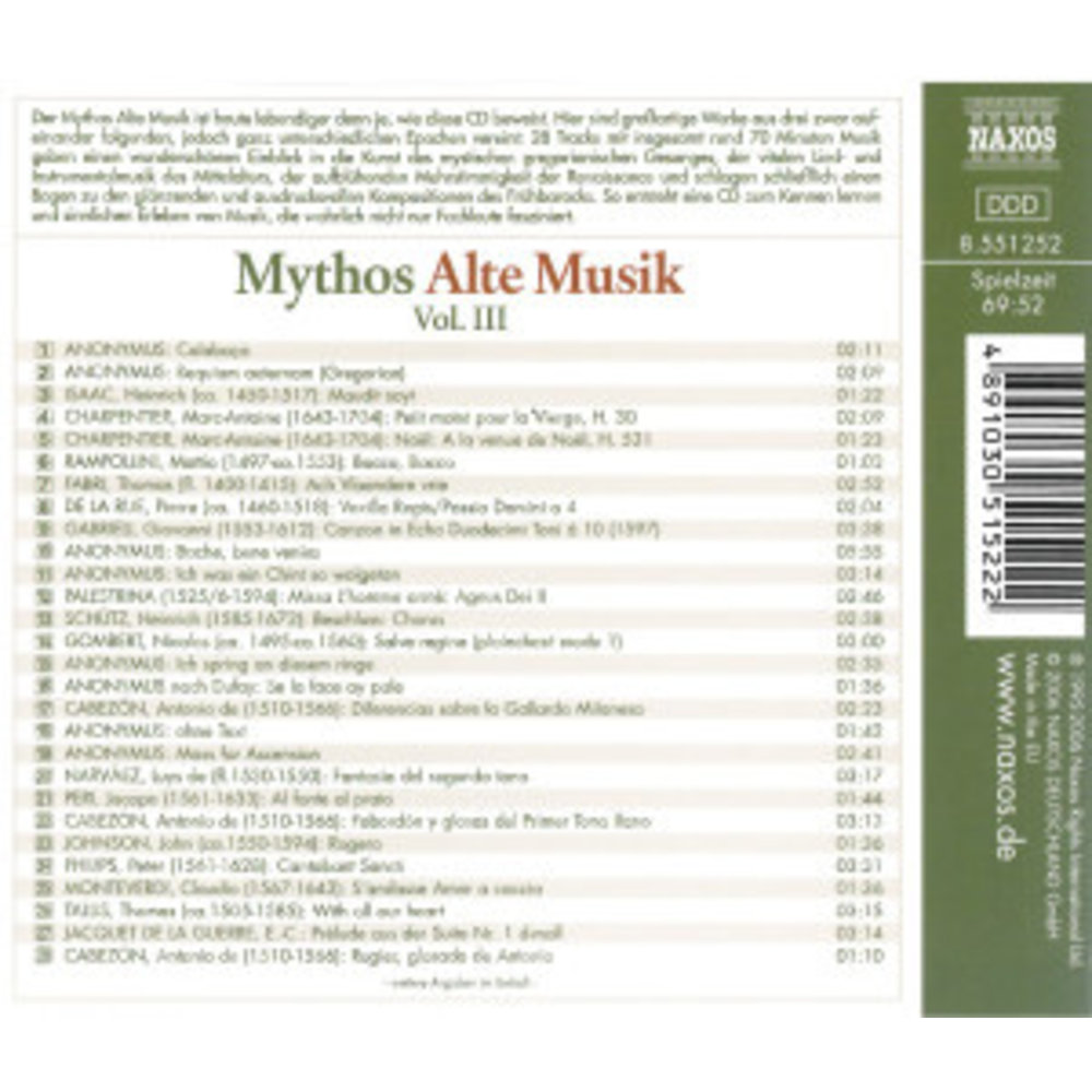 Naxos Mythos Alte Musik Vol.iii