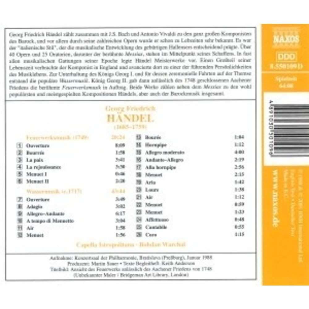 Naxos Handel: Fireworks & Water Mus.