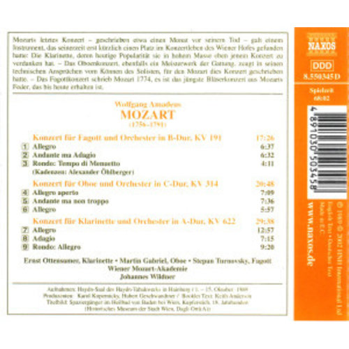 Naxos Mozart:bassoon-Oboe-Clarinet