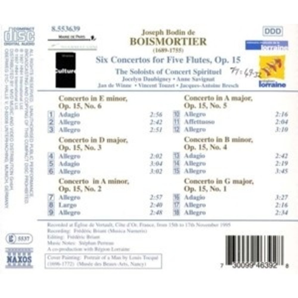 Naxos Boismortier: 6 Concertos