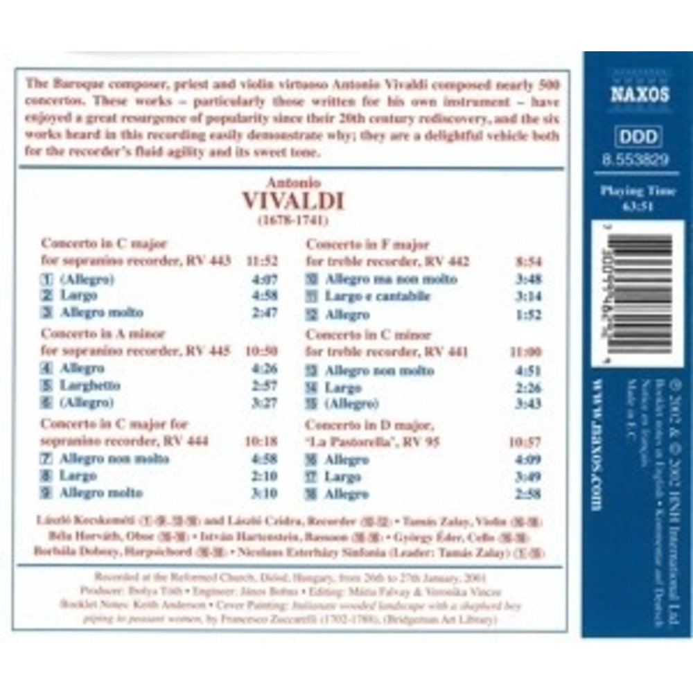 Naxos Vivaldi: Recorder Concertos