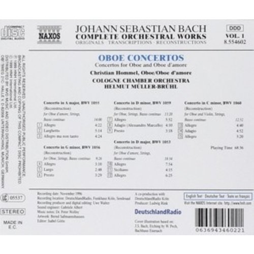 Naxos Bach: Concertos For Oboe