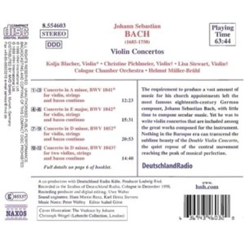 Naxos Bach:concertos For 1 & 2 Violi