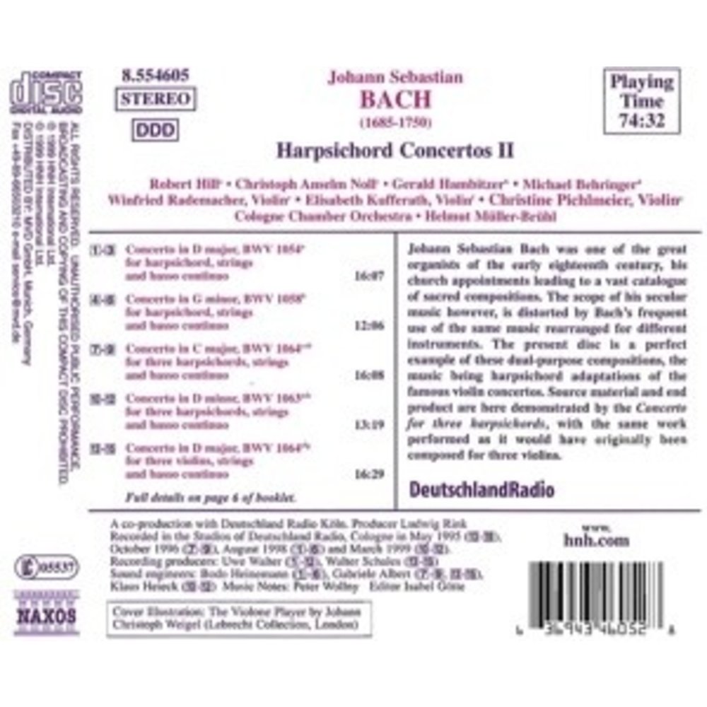 Naxos Bach:concertos For 1 & 3