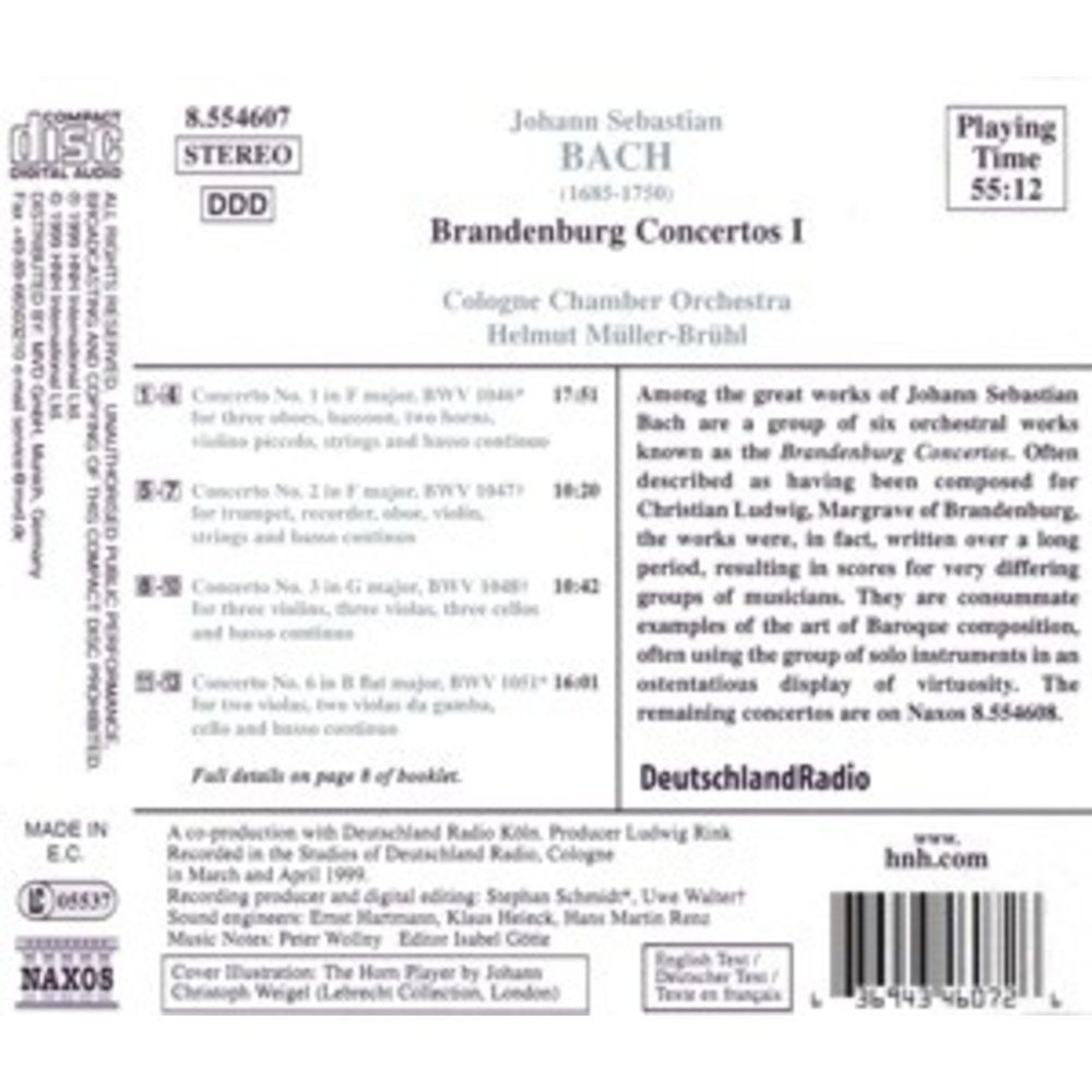 Naxos Bach: Brandenburg Cto. 1/2/3/6