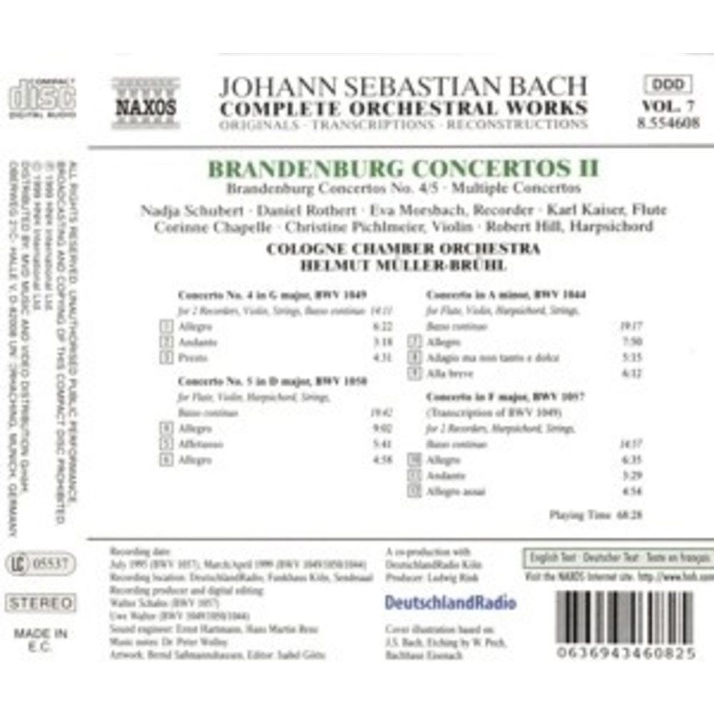 Naxos Bach: Brandenburg Ctos. 4/5