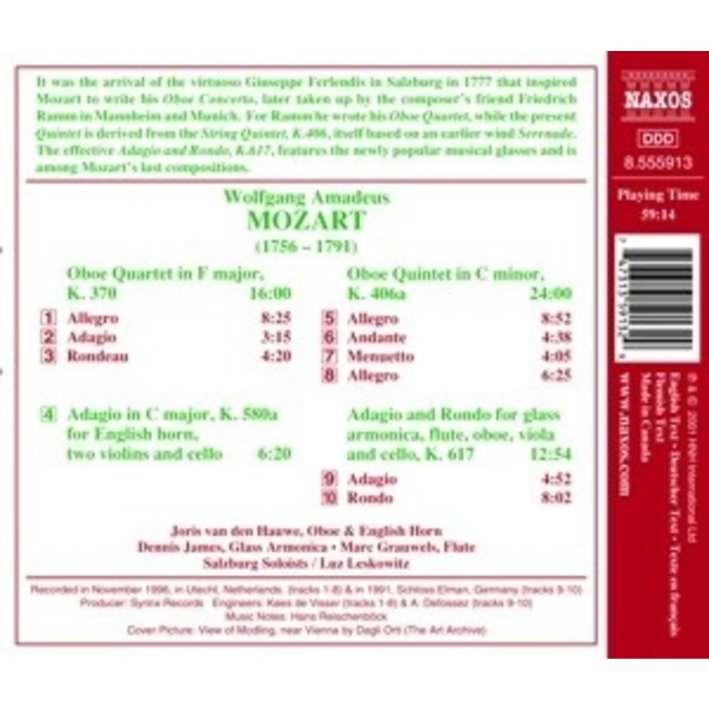 Naxos Mozart: Oboe Quartet/Quintet