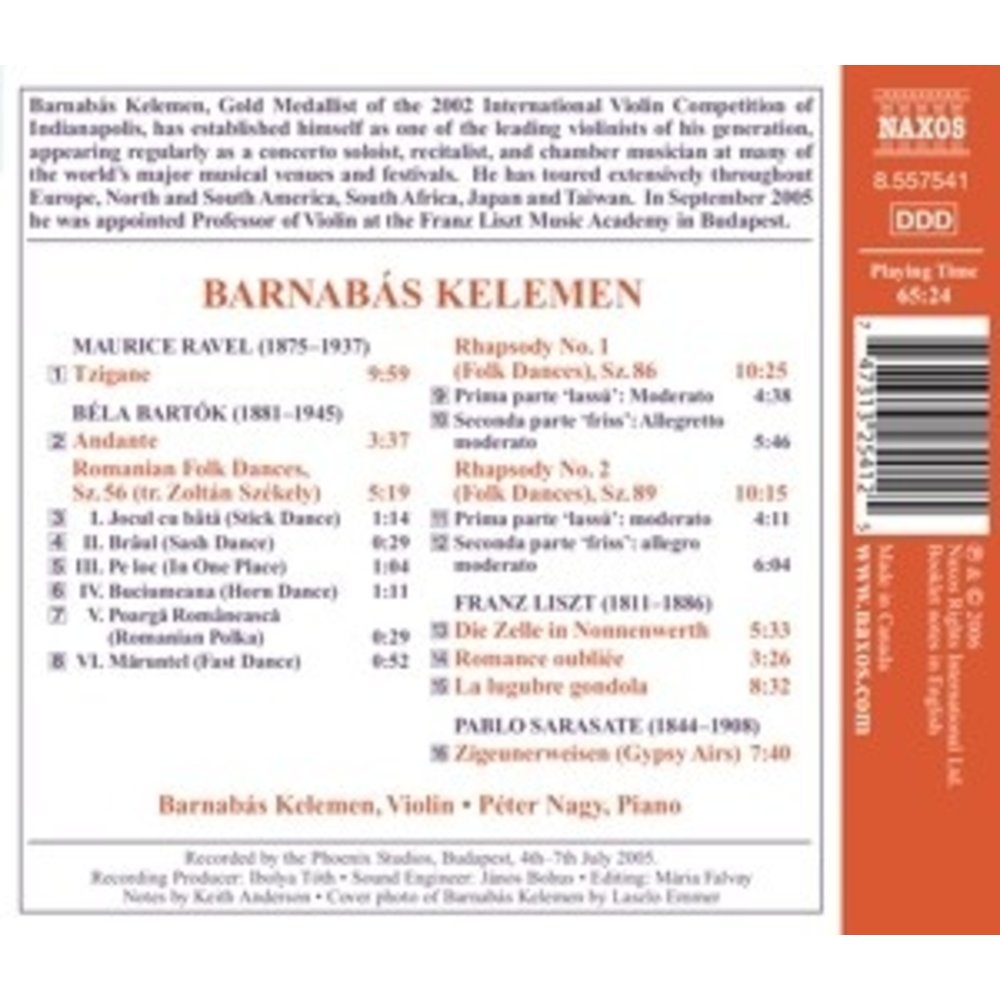 Naxos Violin Recital: Barnabas Keleman