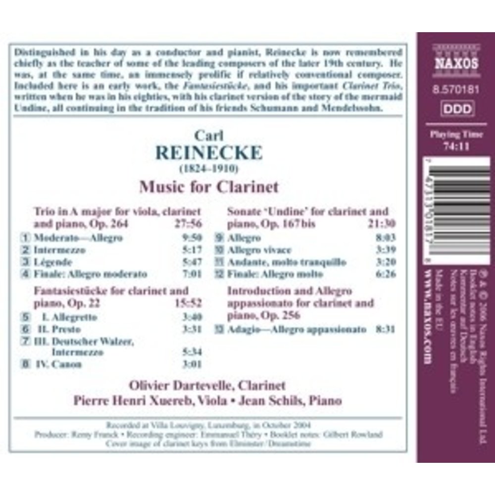 Naxos Reineke: Music For Clarinet