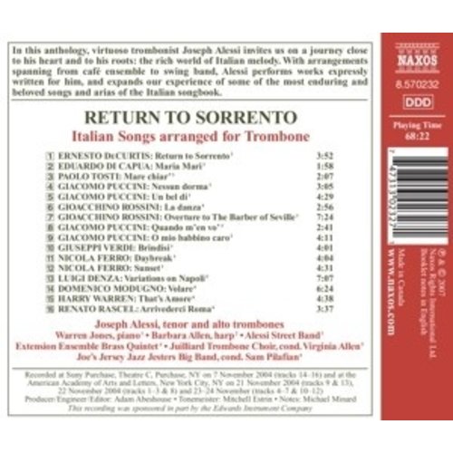 Naxos Return To Sorrento-Italian Songs