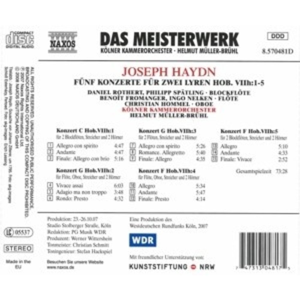 Naxos Haydn: Concertos For Two Lire