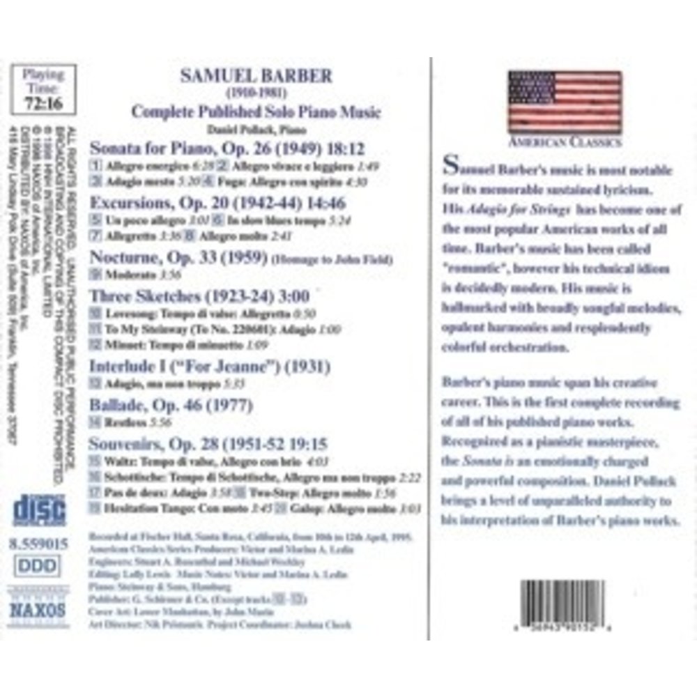 Naxos Barber: Sonata Op.26