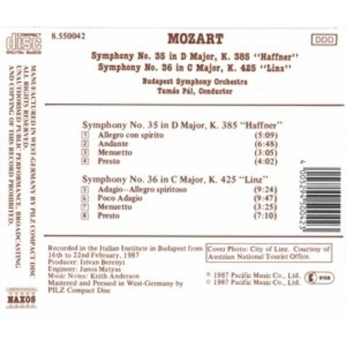 Naxos Mozart: Symphonies 35+36