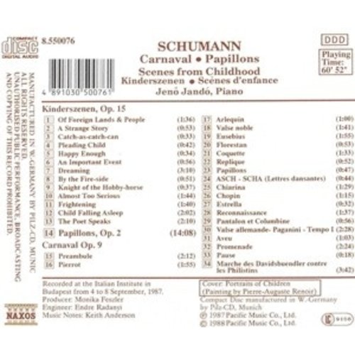 Naxos Schumann:carnaval/Kinderszenen