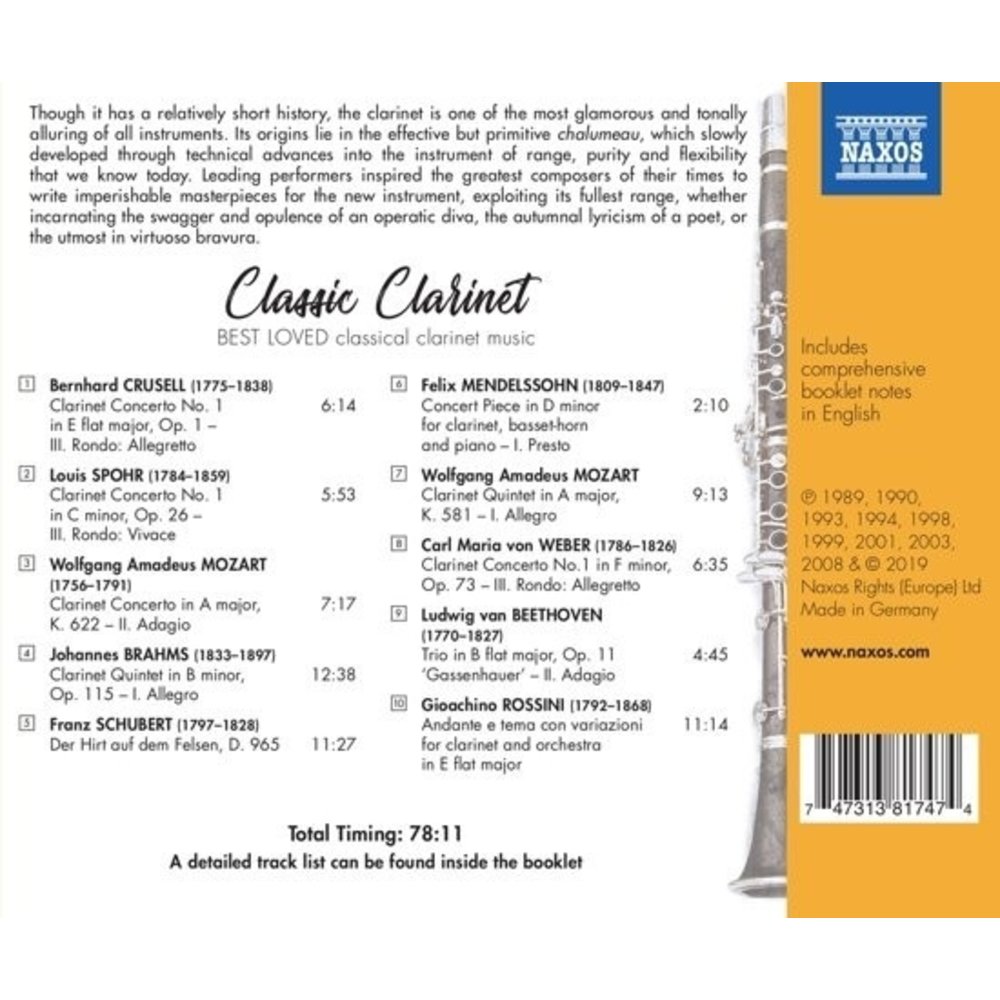 Naxos Best Loved: Classic Clarinet