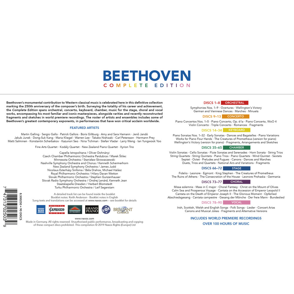 Naxos Beethoven: Complete Edition New (90CD)